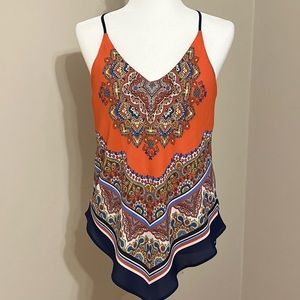 Fun Girls Night Out Dainty Top! Navy and Orange!